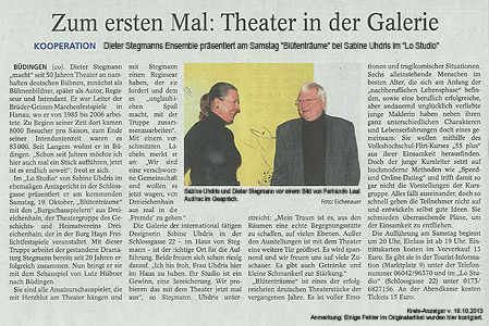 Zum ersten Mal: Theater in der Galerie