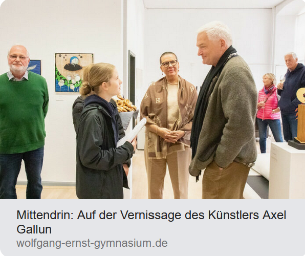 Wolfgang-Ernst-Gymnasium - Axel Gallun in der Kunstgalerie Lo Studio

