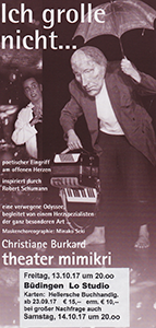 theater mimikri: ich grolle nicht