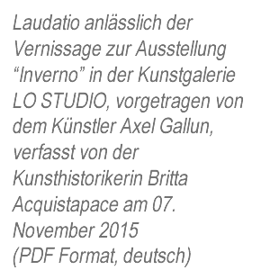 Laudatio zur Ausstellung Inverno 2015
